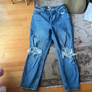 Abercrombie & Fitch Ripped Dad High Rise Jeans Curve Love